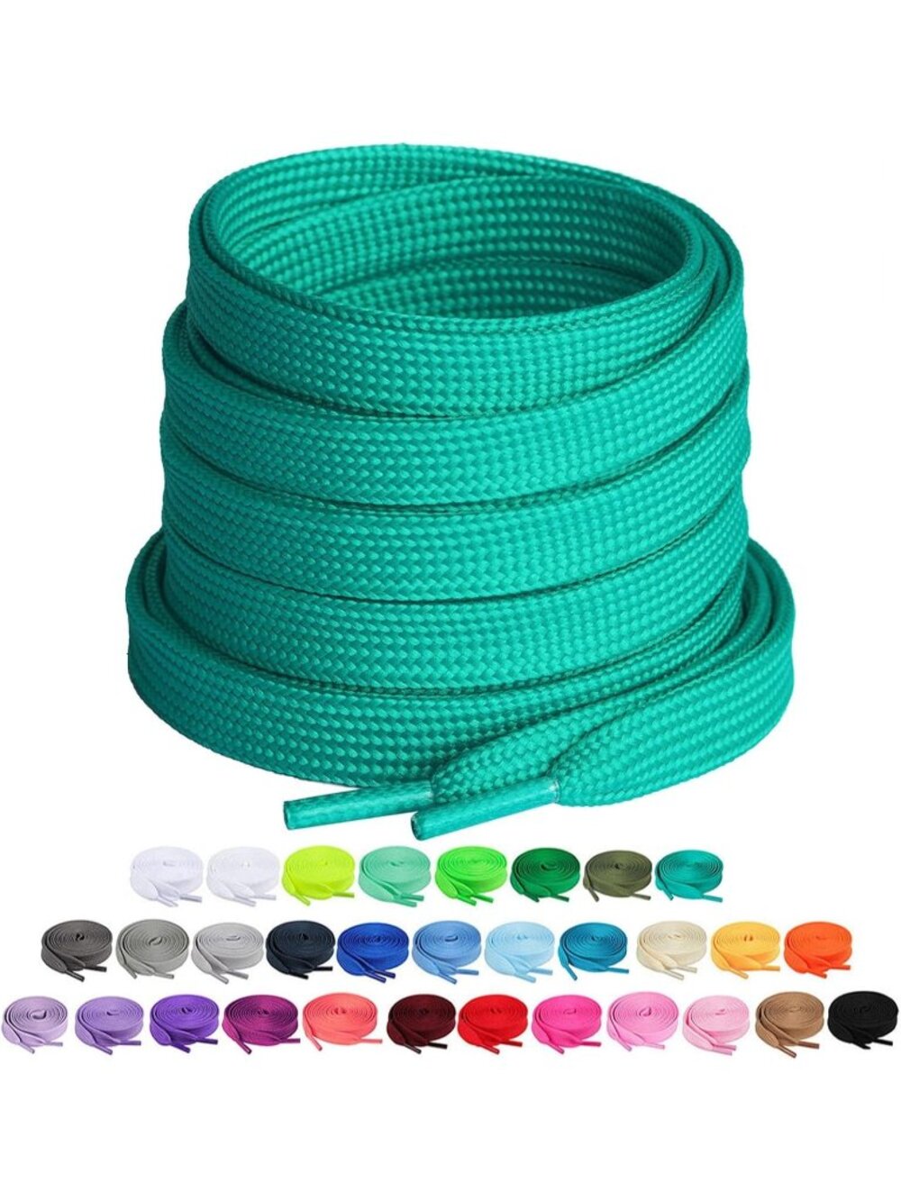 Green Flat Shoe Laces for Sneakers Casual Suitable For Most Athletic Shoes